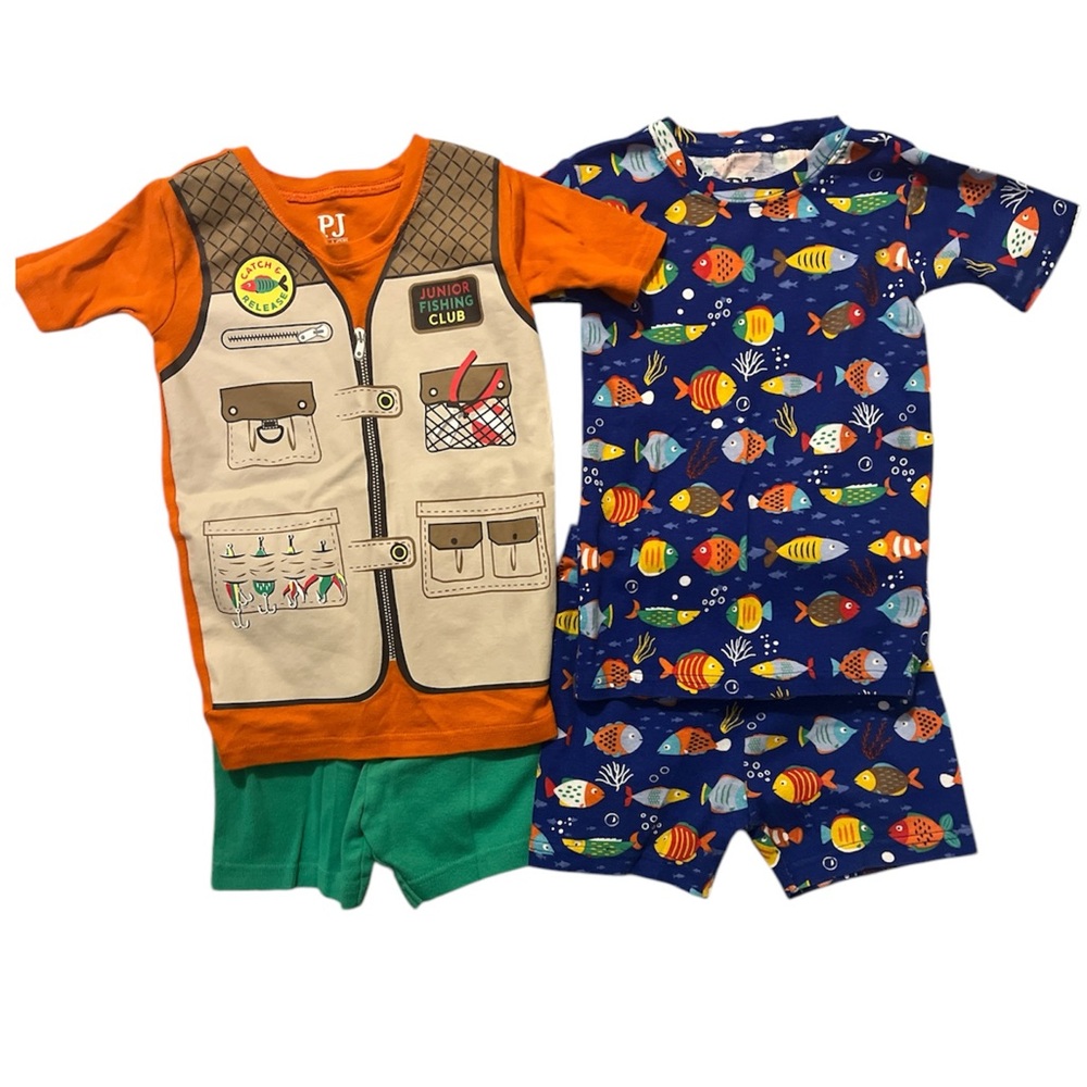 2 Pairs of Fish Pajama Shorts Sets